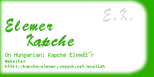 elemer kapche business card